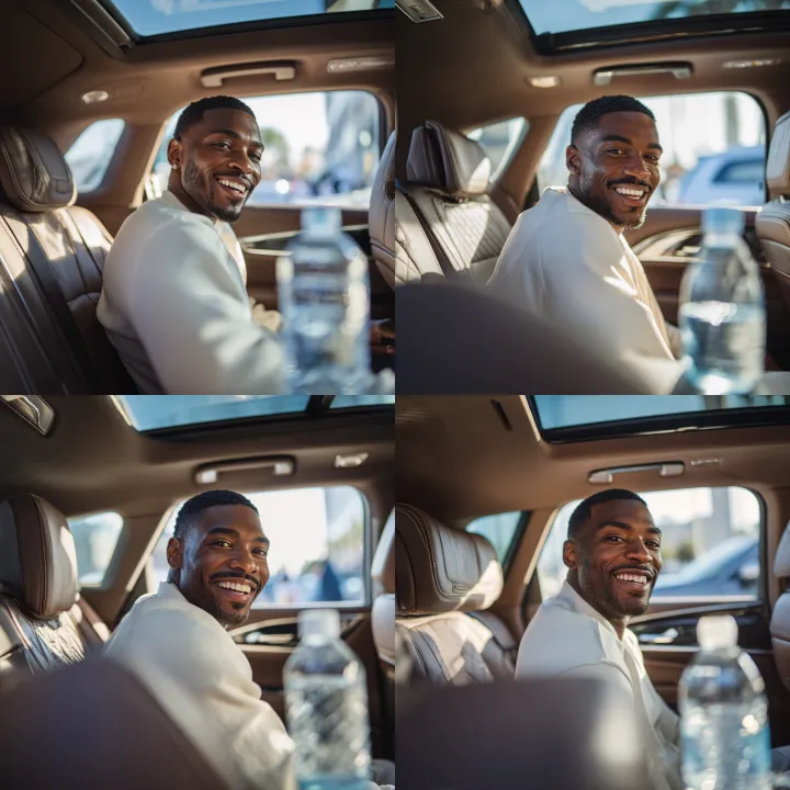 Inside a luxurious Cadillac Lyriq EV, daytime sett