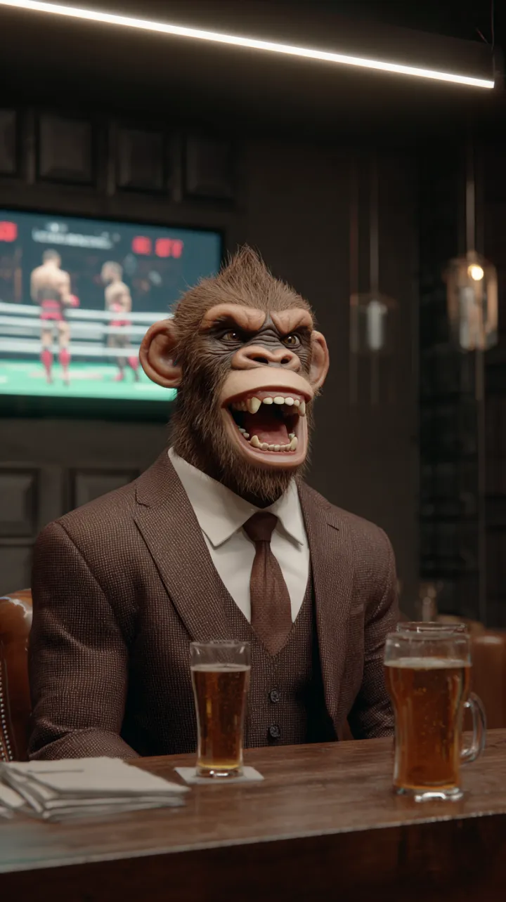 simian thugs nft, ape nfts, made in Blender 3D, hy