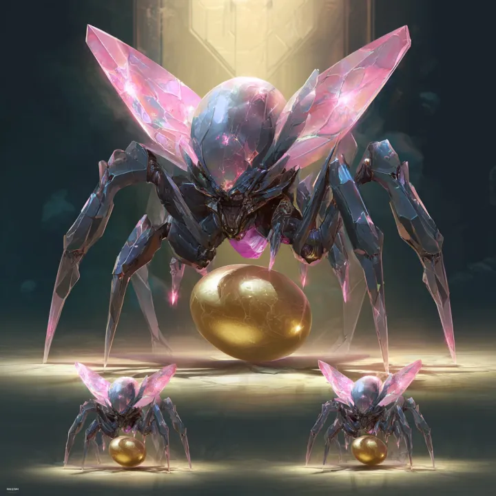 https://s.mj.run/Oa_Si6JjAOY Queen Bug in a majest