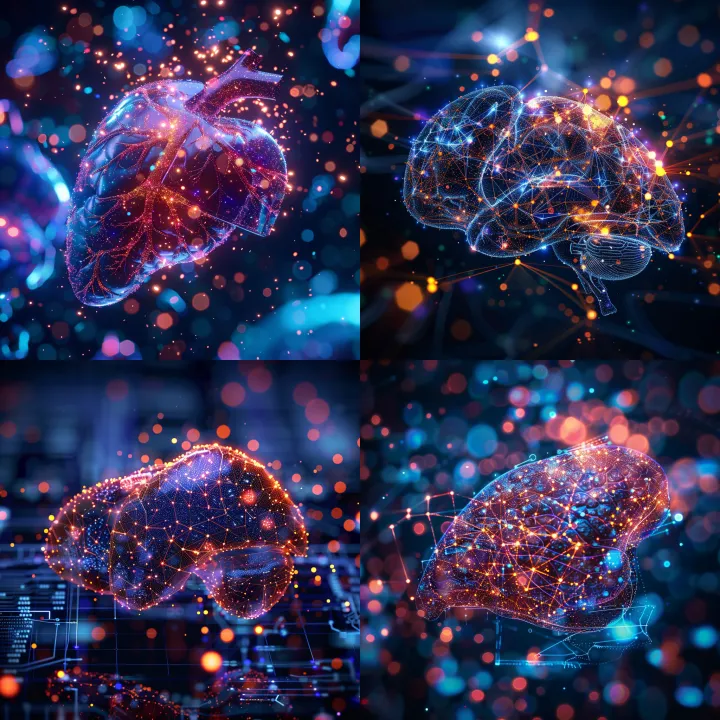 3d hologram of human liver, sorrounded by energy p