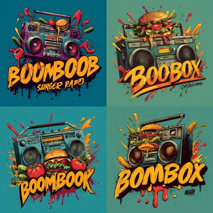 Create a logo with the name: Boomboox Food Lab thi