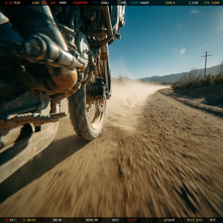 "POV GoPro action shot from the side of a trail mo