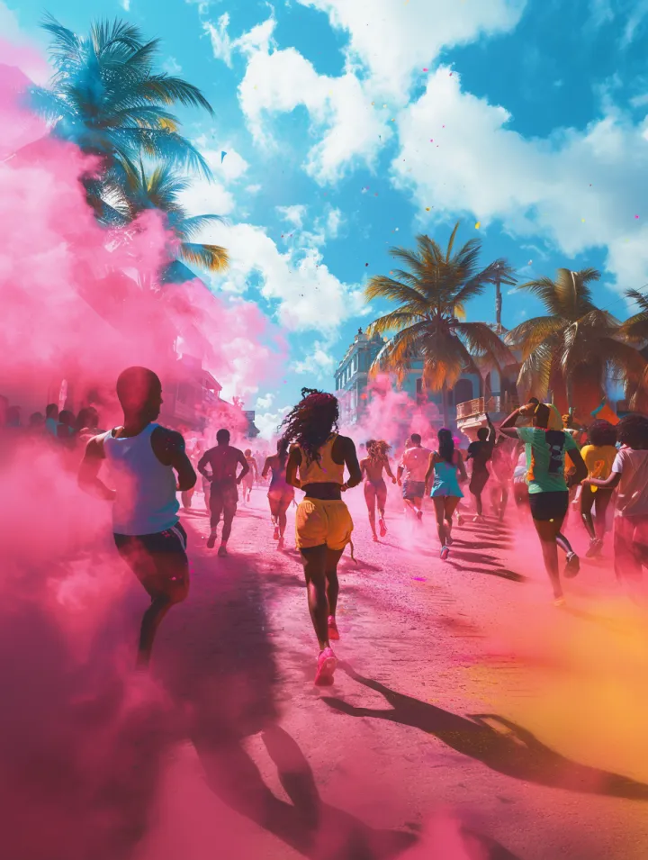 a realistic photo background of an Holi Powder col