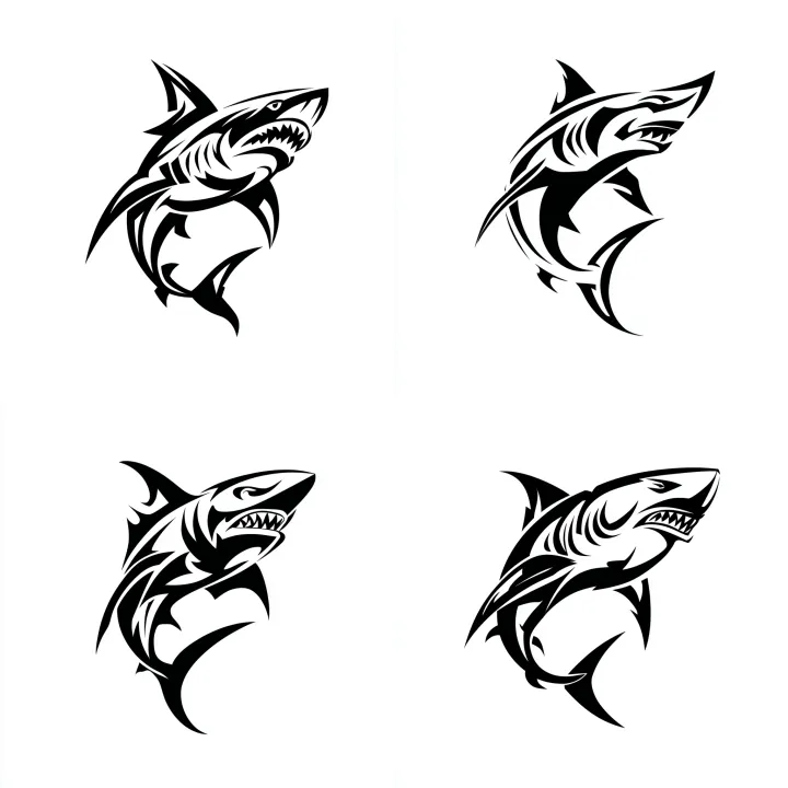 vector of a badass legendary shark graphic as a st