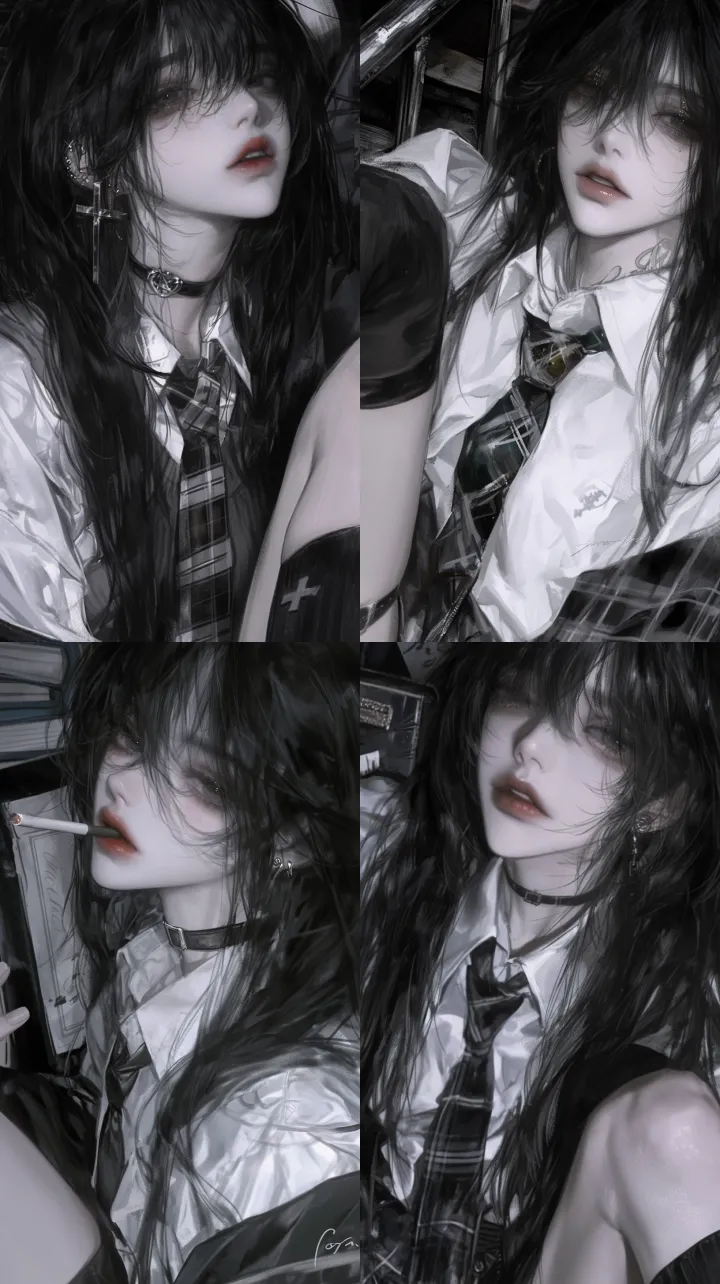 A girl about eighteen years old, blue and white sc