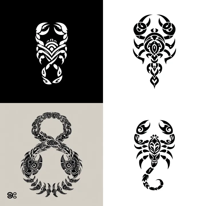 create a scorpion tattoo which has the 90s tribal 