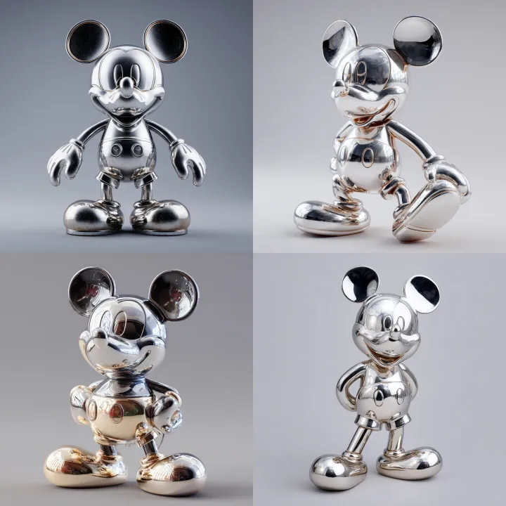 a chrome mickey mouse